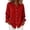 Red, variant on Trendy Womens Tops Long Sleeve Windowpane Grid Plaid Button Down Shirts Relaxed Lapel Collar Lightweight Layering Shacket