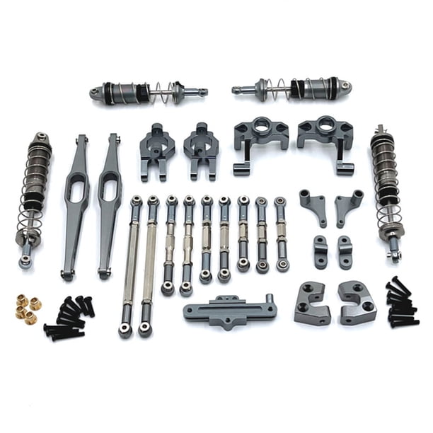 Vogacara Juego surtido de amortiguadores para vehículos a control remoto a escala 1/12, varilla de tracción para vehículos, Kit surtido de reparación, Kits de construcción modelo Gris oscuro Vogacara FN012229-03B