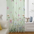 thumbnail image 6 of Flower Green Sheer Curtains 54 Inches Long, Blue Pink Daisy Wildflower Floral Botanical Light Filering Curtains, Breathable Simi Curtain Privacy Drapes for Kitchen Bathroom Small Window Treatment, 6 of 9