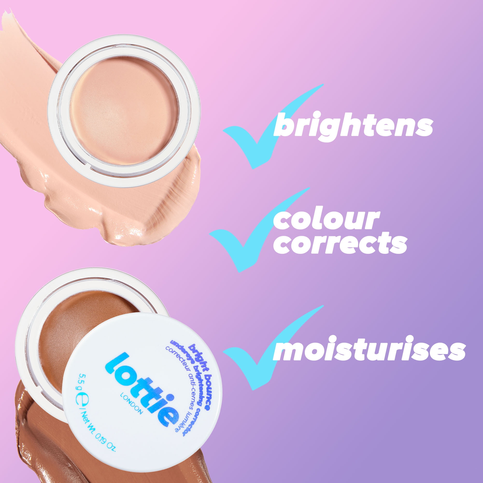 Lottie London Bright Bounce Light, Undereye Brightening Corrector 0.19 oz