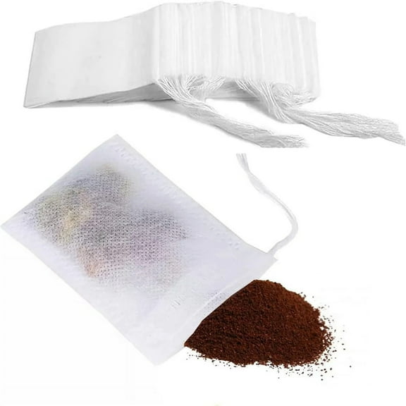 100 Pack Disposable Filter Bags, 4X6 Inch Drawstring Filter Bags For Coffee, Tea, Nut Milk, Home Brewing, Kitchen Use