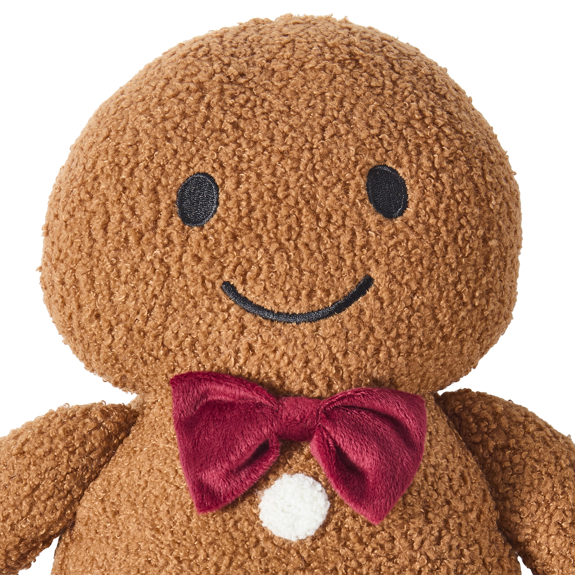 My Texas House Gingerbread Man Decorative Christmas Pillow, Brown and White, 14" x 8.5"
