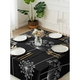thumbnail image 3 of Black Dandelion Suqare Tablecloth - 54 x 54 Inch, Spring Modern Minimalist Country Flower Waterproof & StainResistant Tablecloth, Washable Oil-proof Table Cover for Dining/Party/Wedding/Buffet, 3 of 9