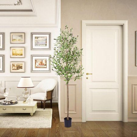 Artificial Olive Tree Fake Olive Tree 7ft Faux Olive Tree Olive Trees Artificial Indoor Fake Silk Plant with Realistic Trunk and Lifelike Fruits Artificial Tree Indoor for Home Office Decor Plants