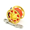 thumbnail image 1 of Keep Diving Aluminium Spool Reel Polyester Rope Hanging Rotatable Reels Freediving Underwater Accessories with Double End Hook Gold 30m, 1 of 8