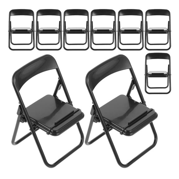 Toyvian Chair Phone Stand Folding ABS Doll House Accessories for Home Decoration 9Pcs