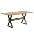 thumbnail image 2 of Christopher Knight Home 63” Industrial Dining Table, Metal Frame, X-Shaped Legs, Seats 6, Light Ash, 2 of 7
