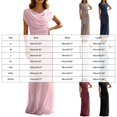 thumbnail image 4 of RFQWOVSR Womens Draped Neck Ruched Maxi Dress Elegant Flowing Silhouette Gown XXL, 4 of 6