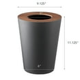 thumbnail image 6 of Yamazaki Home Trash Can - Two Styles, Walnut, Steel + Wood, Round, 1.85 gallons, 7 liters, Conceals Trash Liners, Lid, No Assembly, 6 of 6