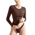 thumbnail image 1 of Femmes Solide Casual Manches Longues T-Shirt Slim Pull Bas Chemise Automne Top, 1 of 4