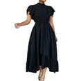 thumbnail image 5 of Ahuyic Womens Summer Casual Dress,Womens Plus Size Dress,Womens Inlaid Hollow Tight Fitting Hip Hugging Long Sleeved Dress,Black,XXL, 5 of 5