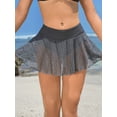 thumbnail image 7 of Charmo Womens Solid Mesh Swim skirts High Waist Swimsuits Bottoms, 7 of 7