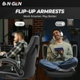 thumbnail image 3 of N-GEN Video Gaming Chair Ergonomic Computer Desk Office Chair with Lumbar Support Adjustable Height Swivel Wheels Flip-Up Arms PU Leather Home and Office (Grey), 3 of 8