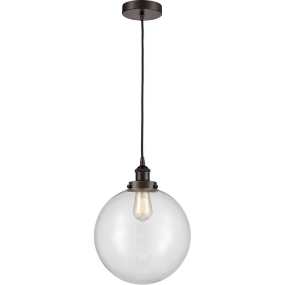 616-1PH-OB-G202-12-LED-Innovations Lighting-Beacon - 1 Light Mini Pendant In Industrial Style-15 Inches Tall and 12 Inches Wide Oil Rubbed Bronze