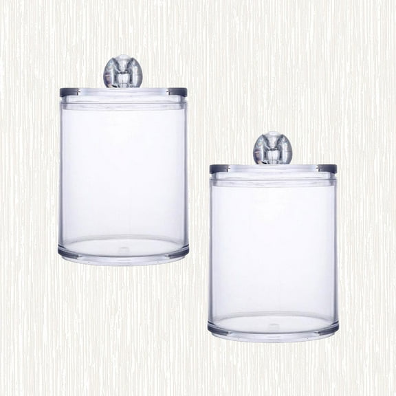 FRCOLOR Cotton Pad Storage Box Transparent Material for Safekeeping 2pcs Round Box