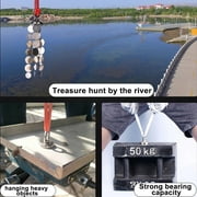 1300LBS Sea Fishing Kit Neodymium Magnet Detector Thick Eyebolt Treasure Hunt+ 15M Rope+Hook+Gloves