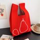 thumbnail image 5 of Bolso de mano para mujer, Retro, bonito, pequeño, tejido, chaleco, portátil, Bento, informal, para compras al aire libre, 5 of 5