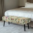 thumbnail image 2 of Chririnla Vintage Wildflower Print Polyester Spandex Fabric Long Bench Cover with Snug Fit, Removable Stretchy Bench Slipcover for Bedroom, 2 of 9