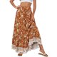 thumbnail image 2 of SAYOO Mujer Adolescente Verano Vintage Bohemio Floral Maxi Falda Elástica Cintura alta A-Line Ruffle Flowy Beach Falda larga SAYOO  Diario /Fiesta, 2 of 9
