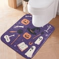 thumbnail image 6 of 2 Piece Soft Bathroom Rug Set Halloween Elements with Pumpkin Skull Bath Mat and U-Shaped Toilet Contour Rug (16"x24"+20"x24"), 6 of 7