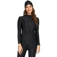 thumbnail image 4 of Burkini Muslim Swimwear, Black Solid, Long Sleeve, Nylon/Polyester/Spandex, 2022 New Collection, 4 of 9