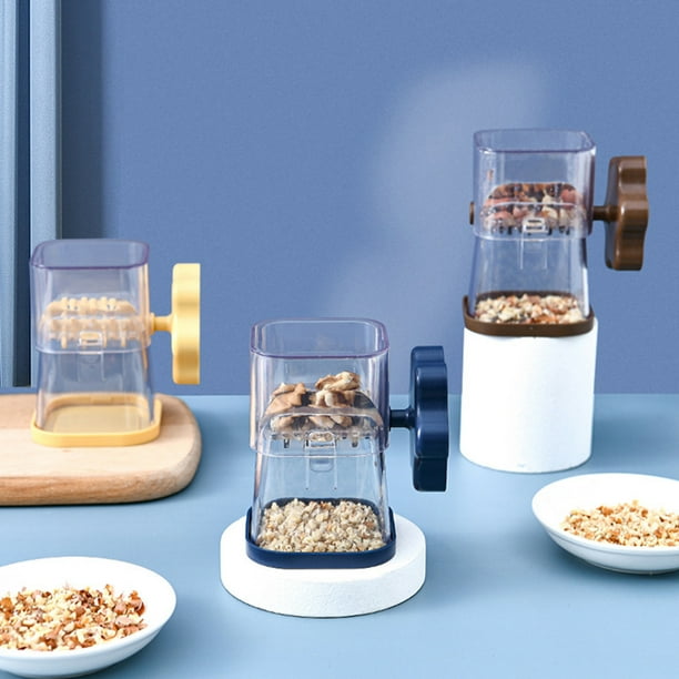 Fiudx Triturador Multifuncional de Frutos Secos, Molinillo Manual de Frutos Secos, Diseño de Boca Ancha, Mezcla Eficiente, Fácil de Usar, Cámara de Trituración Transparente, Esencial para La Cocina,