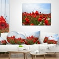 thumbnail image 4 of Designart Red Poppies under Bright Blue Sky - Flower Throw Pillow - 12x20, 4 of 5