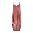 thumbnail image 4 of Robes Maxi pour Femmes Été Robe à Bretelles Spaghetti Grande Taille Décontractée Ample Plage Boho Robe d'Été avec Poches, 4 of 5
