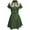 Green, variant on Vintage Western Cowgirl Dress for Women Short Sleeve Button Down Collared Belted A Line Printed Knee Length Dress
