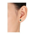 thumbnail image 4 of 1.50 Carat (Ctw) Lab-Created Emerald Heart Stud Earrings in Sterling Silver for Women, 4 of 5