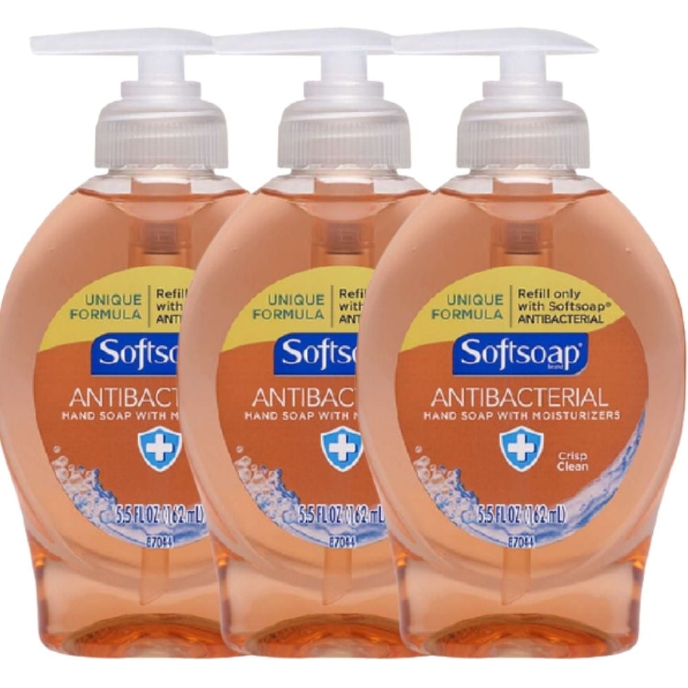 Softsoap Antibacterial Liquid Hand Soap Pump, Crisp Clean 3 Packs 5.5