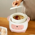 thumbnail image 4 of Electric Stew Pot, 1L 200W Slow Cooker 24H Intelligent Appointment Timing Multifunctional Ceramic Pot with Steam Tray for Dorm, Office, Travel, for Cooking Pasta, Egg, Soup, 4 of 8