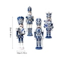 thumbnail image 3 of MInHoues Porcelain Nutcracker Figurines Set of 4, Christmas Wooden Nutcracker Soldier Ornaments with Chinoiserie Blue Pattern, Festive Decor for Tabletop Mantel Shelf, Xmas Decoration Gift, 3 of 6