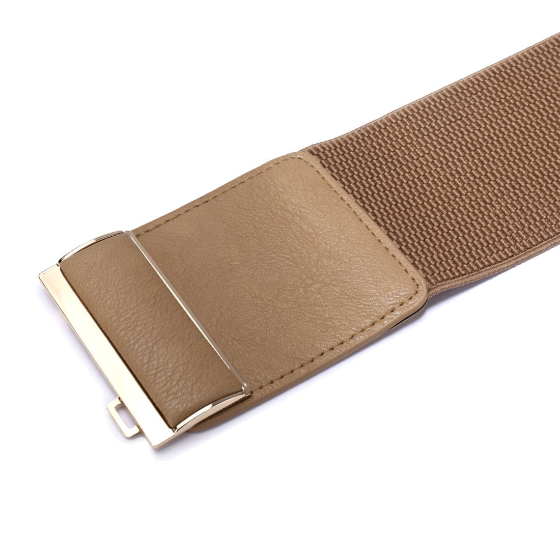 Women\'s Wide Stretchy Belt 3 Inch khaki Wide Stretchy Vintage Waist Belt with Metal Buckle Womens  main image 4