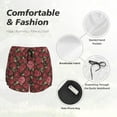 thumbnail image 4 of Pofeuu Rose Flowers Print Women's Athletic Shorts Running Workout Shorts Tummy Control Quick Dry Gym Shorts with Pockets Double layer sports shorts-Small, 4 of 7
