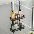 thumbnail image 4 of Black Iron Storage Rack Hanging Basket Drain Wall Mounted Shelf Rustic Storage, 4 of 9