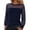 Navy#9527, variant on CONZONE Women's Lace Mesh T-Shirts Long Sleeve See Through T Shirts for Women Casual Crew Neck Sequined Lightweight Tees Soft Cozy Dailywear