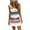 Blue, variant on ZKCCNUK Women Casual V-Neck Sleeveless Bandage Stripe Printing Loose Vest Sling Dress Wedding Guest Dresses for Beach Party