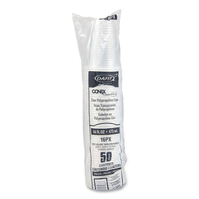 Conex ClearPro Plastic Cold Cups, Plastic, 16 oz, Clear, 50/Pack, 20 Packs/Carton Conex ClearPro Plastic Cold Cups, Plastic, 16 oz, Clear, 50/Pack, 20 Packs/Carton