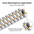 thumbnail image 2 of ZYX Heavy Duty Stainless Steel Band for Apple Watch, Men's Solid Metal Business Strap, Slive Gold, 38mm/40mm/41mm/42mm(series 11 10), 2 of 6