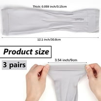 3 Pairs UV Compression Sun Protection Arm Sleeves Gray Cooling Summer Ice Silk Sunscreen Outdoors Tattoo Cover Up Long Sleeve with Thumb Hole for Women Men Workouts Golf Driving Gardening