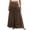 Coffee, variant on Linen Skirts for Women Summer Boho Maxi Skirt A Line Pleated High Waisted Flowy Skirt, M