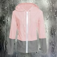 thumbnail image 2 of Fimkaul Women's Jacket Coats Winter Fall Plus Size Long Sleeve Casual Tops Patchwork Hooded Drawstring Pocket Rain Coat Pink M, 2 of 4