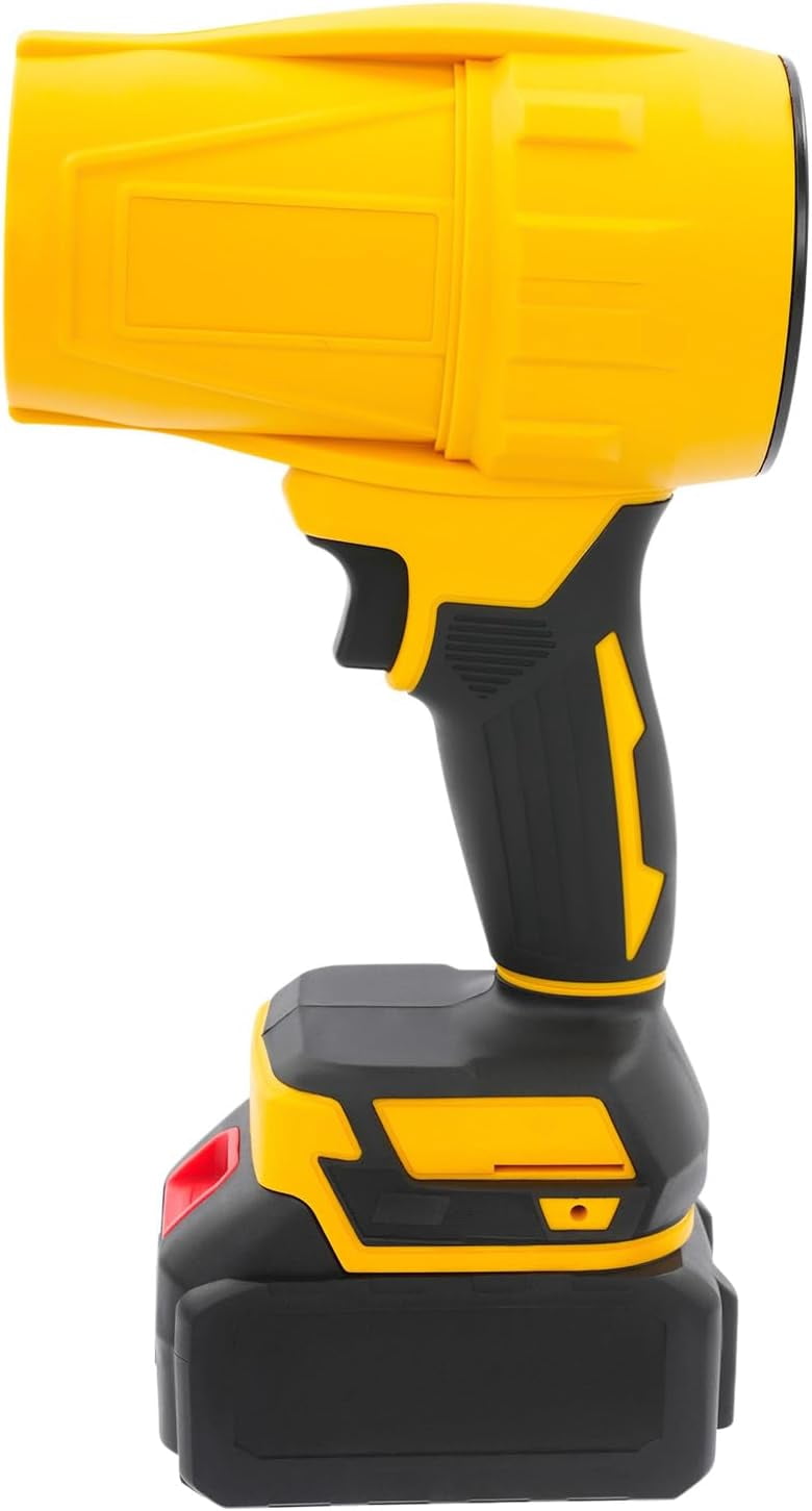 Handheld Electric Cordless Leaf Blower, 21000RPM Leaf Blower with 540G Wind Pressure & 450W Power, Handheld Blowers with 2 Battery & 1 Charger, for Blow Leaves & Dust (Yellow)