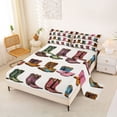 thumbnail image 2 of jejeloiu Colorful Cowboy Boot Pattern Full Size Sheets Kids,Western Fashion Print Bed Sheets,4 Pieces, 2 of 6