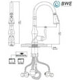 thumbnail image 4 of BWE Kitchen Faucet Oil Rubbed Bronze with Pull Out Sprayer 3 Spray Modes Farmhouse Single Handle Gooseneck High Arc Kitchen Sink Faucet with Deck Plate Commercial Bar Kitchen Faucets, 4 of 9