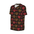 thumbnail image 6 of Fotbe Gold Glitter Heart Baseball Jersey Shirt for Men and Women, Casual Short Sleeves Button Down T-Shirt-Large, 6 of 9