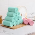 thumbnail image 5 of 18 Pack Kitchen Towels(10.7" x 6.3", Green&Pink),kitchen wash cloths for dishes,Super Soft and Absorbent Dish Towels,Coral Velvet Microfiber Cleaning Cloth, 5 of 9