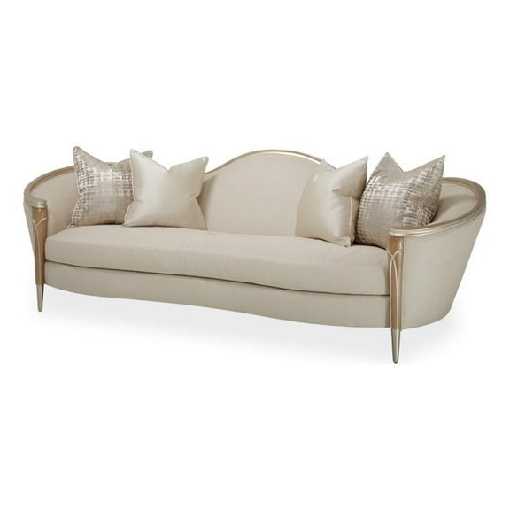 Michael Amini Villa Cherie Sofa - Pearl/Caramel