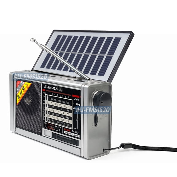 Solar-Powered AM/FM/SW Radio With Bluetooth Speaker Solar Panel MP3 Player Flashlight